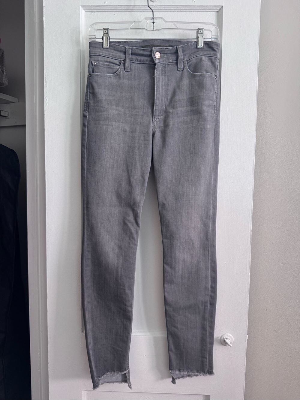Joe's Jeans Women's Gray Skinny Jeans with Raw Hem